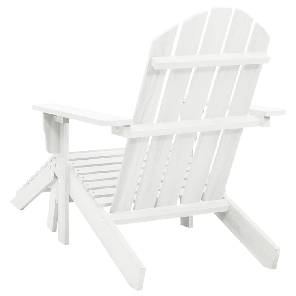 vidaXL dārza krēsls ar kājsoliņu, balts koks цена и информация | Dārza krēsli | 220.lv