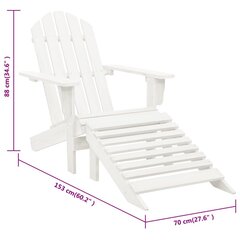 Кресло с опорой для ног, белое цена и информация | Садовые стулья, кресла, пуфы | 220.lv