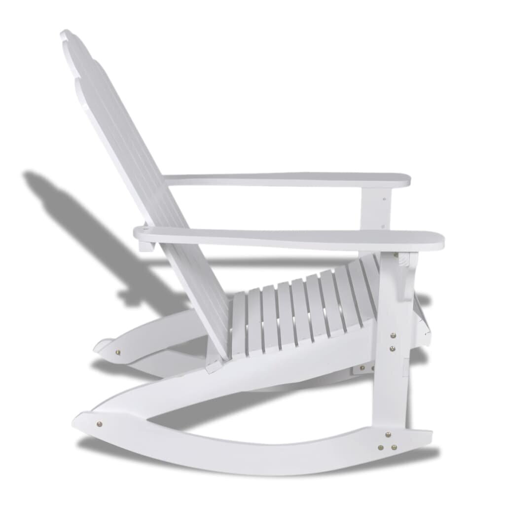 vidaXL dārza šūpuļkrēsls, balts koks cena un informācija | Atpūtas krēsli | 220.lv