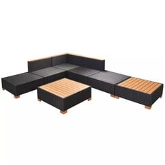 vidaXL Комплект садовой мебели для отдыха с основ., 7 ч., черный, полир. цена и информация | Комплекты уличной мебели | 220.lv