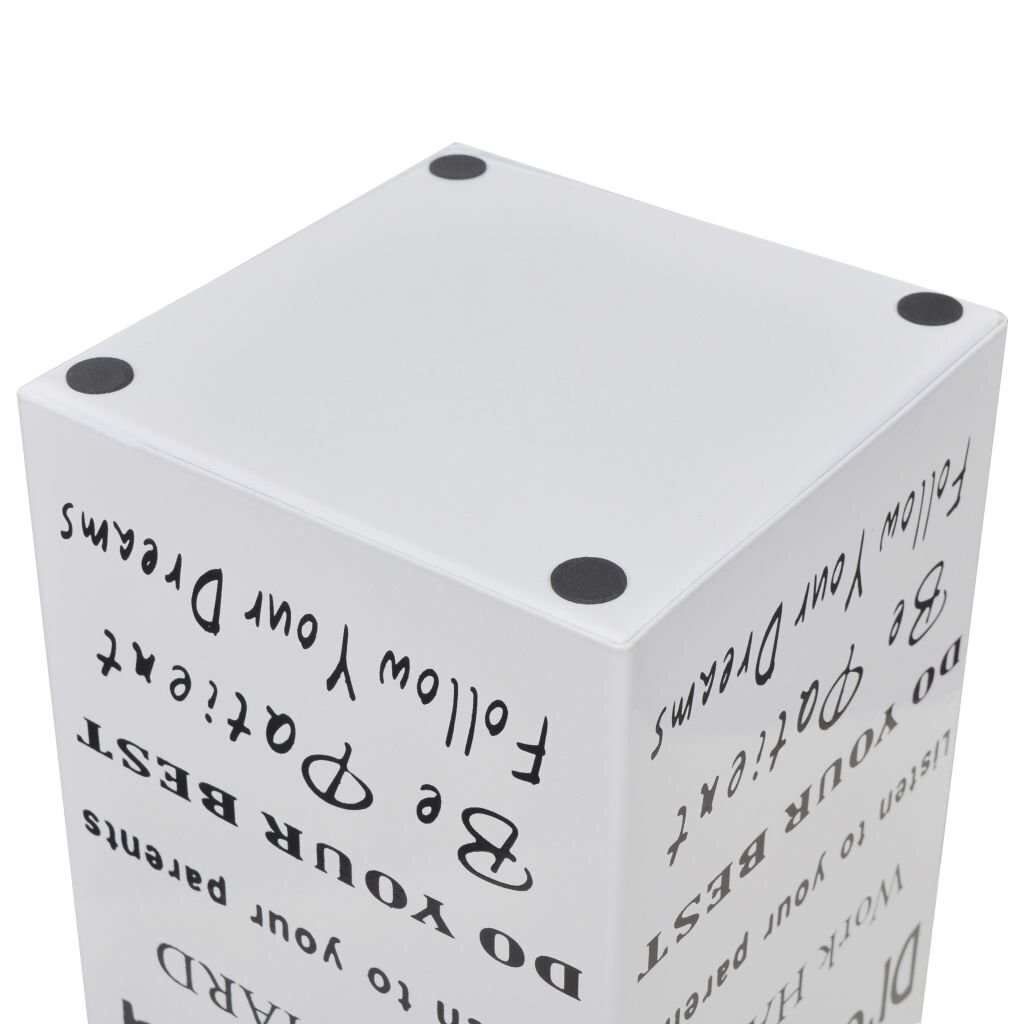 Balts kvadrātveida lietussargu statīvs, spieķu statīvs, tērauds, 48,5 cm cena un informācija | Interjera priekšmeti | 220.lv