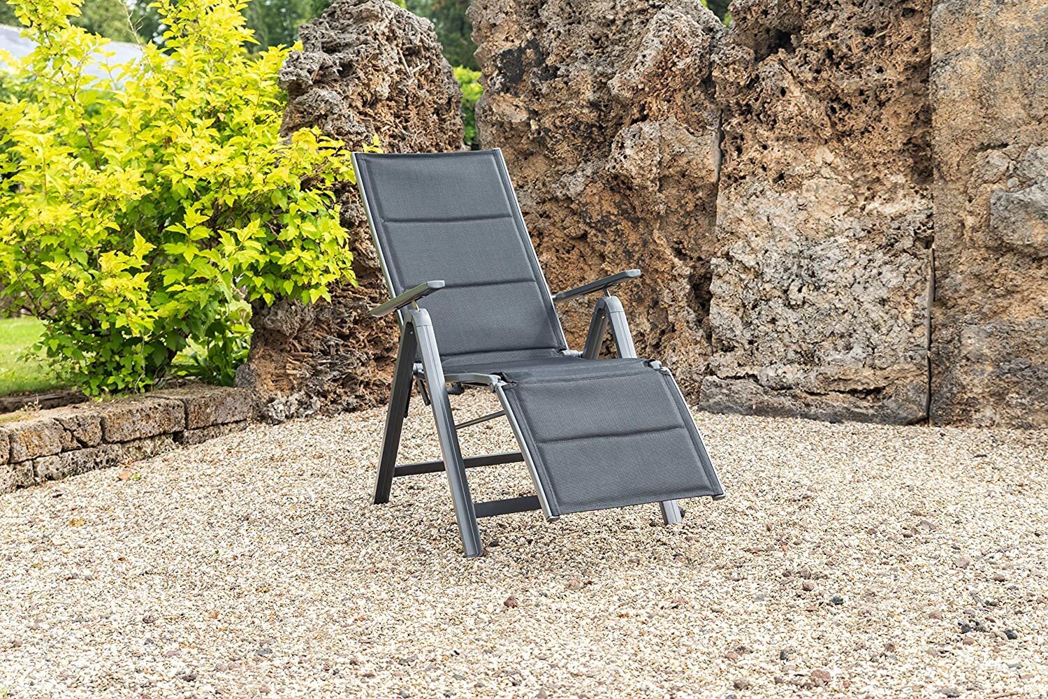Saliekams āra krēsls Grenada 61x76, melns cena un informācija | Dārza krēsli | 220.lv
