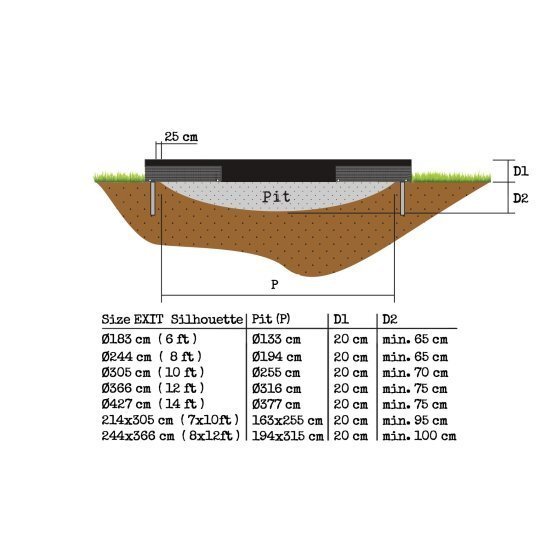 Batuts Exit Silhouette, 244 cm cena un informācija | Batuti | 220.lv