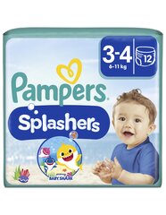 Трусики для плавания «Pampers» Splashers, размер 3-4, 12 шт цена и информация | Подгузники | 220.lv