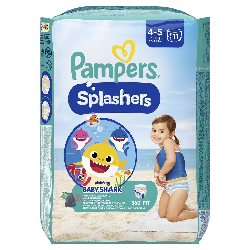 Autiņbiksītes - biksītes PAMPERS Pants Splashers, 4 izmērs 9 - 15 kg, 11 gab. цена и информация | Autiņbiksītes | 220.lv