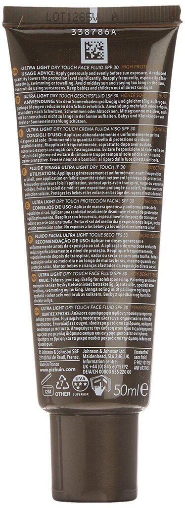 Sauļošanās krēms Ultr Light Dry Touch Piz Buin Spf 30 (50 ml) цена и информация | Sauļošanās krēmi | 220.lv