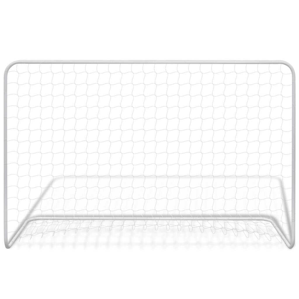 vidaXL futbola vārti ar tīklu, 182x61x122 cm, tērauds, balti cena un informācija | Futbola vārti un tīkls | 220.lv