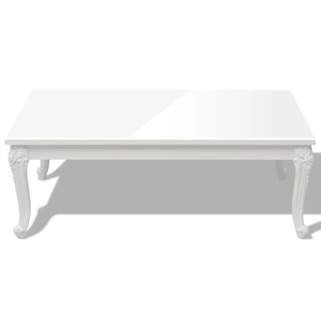vidaXL kafijas galdiņš, 115x65x42 cm, spīdīgi balts cena un informācija | Žurnālgaldiņi | 220.lv