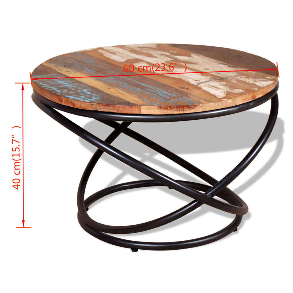 vidaXL kafijas galdiņš, 60x60x40 cm, pārstrādāts koks cena un informācija | Žurnālgaldiņi | 220.lv