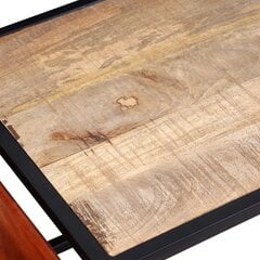 vidaXL kafijas galdiņš ar žurnālu turētāju no īstas ādas, 110x50x45 cm cena un informācija | Žurnālgaldiņi | 220.lv