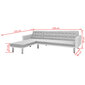 vidaXL stūra dīvāns, auduma, 218x155x69 cm, balta ar pelēku цена и информация | Stūra dīvāni | 220.lv