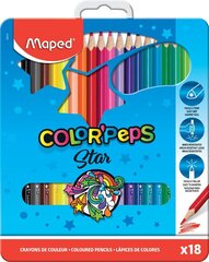 Цветные карандаши MAPED "Color`Peps" 18 цвета металическая коробка цена и информация | Принадлежности для рисования, лепки | 220.lv