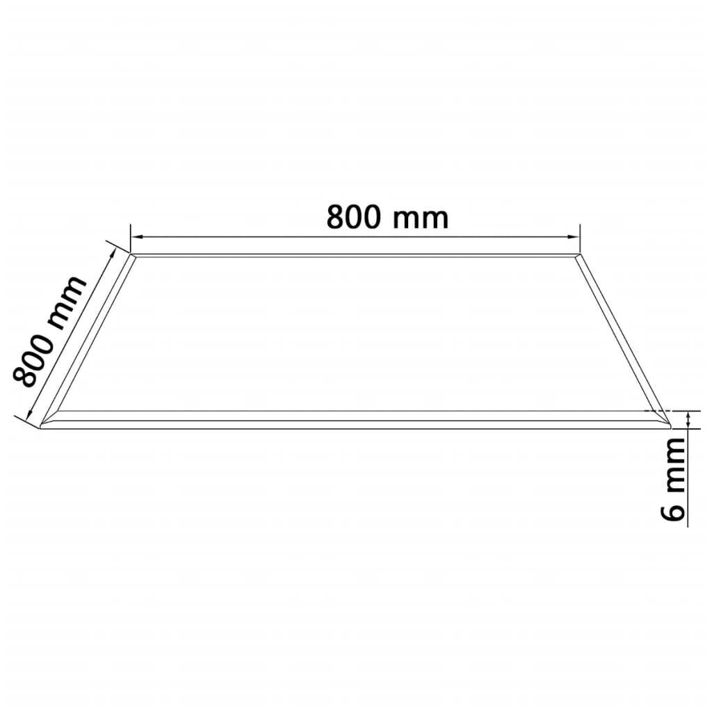 vidaXL galda virsma, 800x800 mm, rūdīts stikls, kvadrātveida цена и информация | Virsmas galdiem | 220.lv