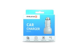 Evelatus ECC01, 3.1 A, 2 USB цена и информация | Зарядные устройства для телефонов | 220.lv