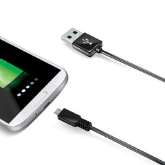 CELLY USB DATA CABLE MICROUSB BK 2MT cena un informācija | Kabeļi un vadi | 220.lv