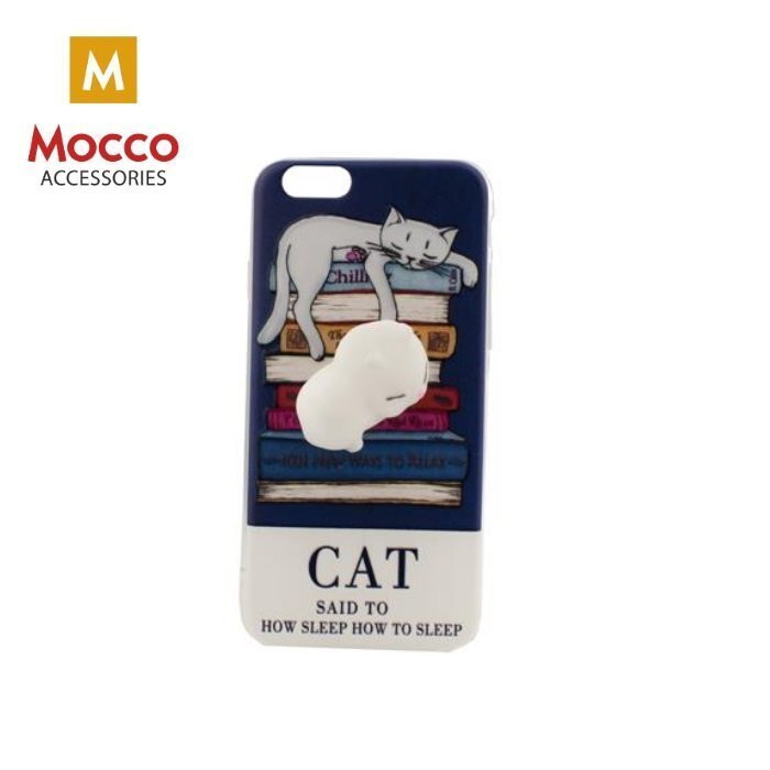 Telefona maciņš Mocco 4D Silikone Back Case With White Cat, piemērots Apple iPhone X telefonam cena un informācija | Telefonu vāciņi, maciņi | 220.lv