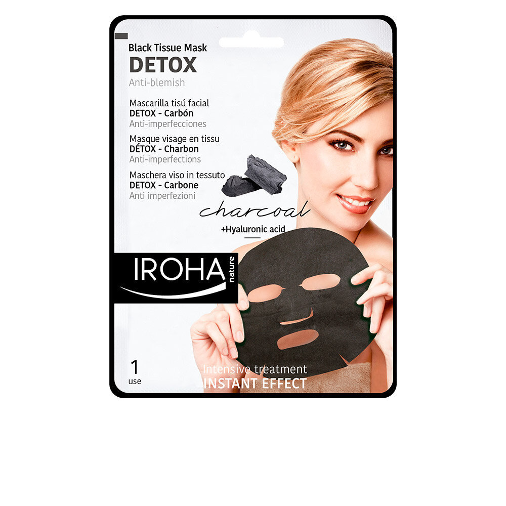 Sejas tīrīšanas līdzeklis Detox Charcoal Black Iroha cena un informācija | Sejas maskas, acu maskas | 220.lv