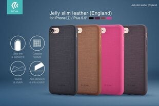 Aizmugurējais vāciņš Devia    Apple    iPhone 7 Plus Jelly Slim Case    Brown цена и информация | Чехлы для телефонов | 220.lv