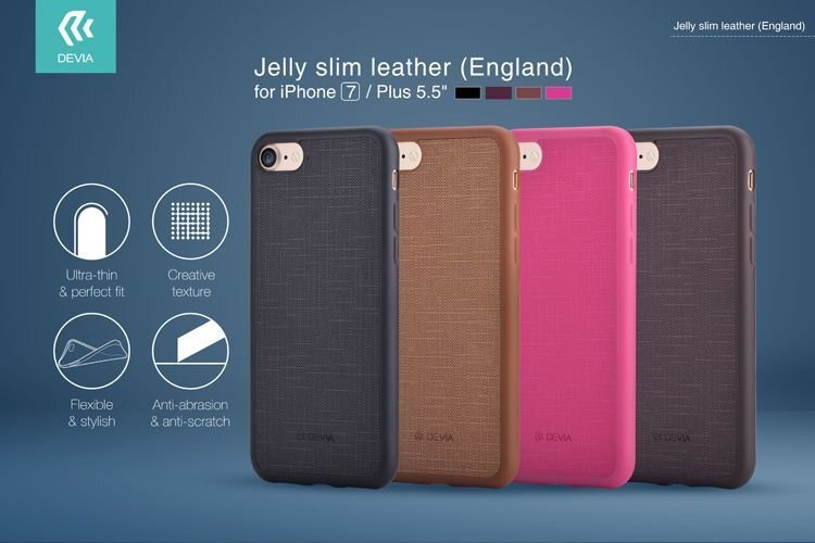 Aizmugurējais vāciņš Devia    Apple    iPhone 7 Plus Jelly Slim Case    Brown cena un informācija | Telefonu vāciņi, maciņi | 220.lv