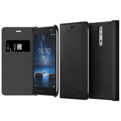 Atveramie maciņi Nokia       8 Leather Flip Cover CP-801    Black цена и информация | Чехлы для телефонов | 220.lv