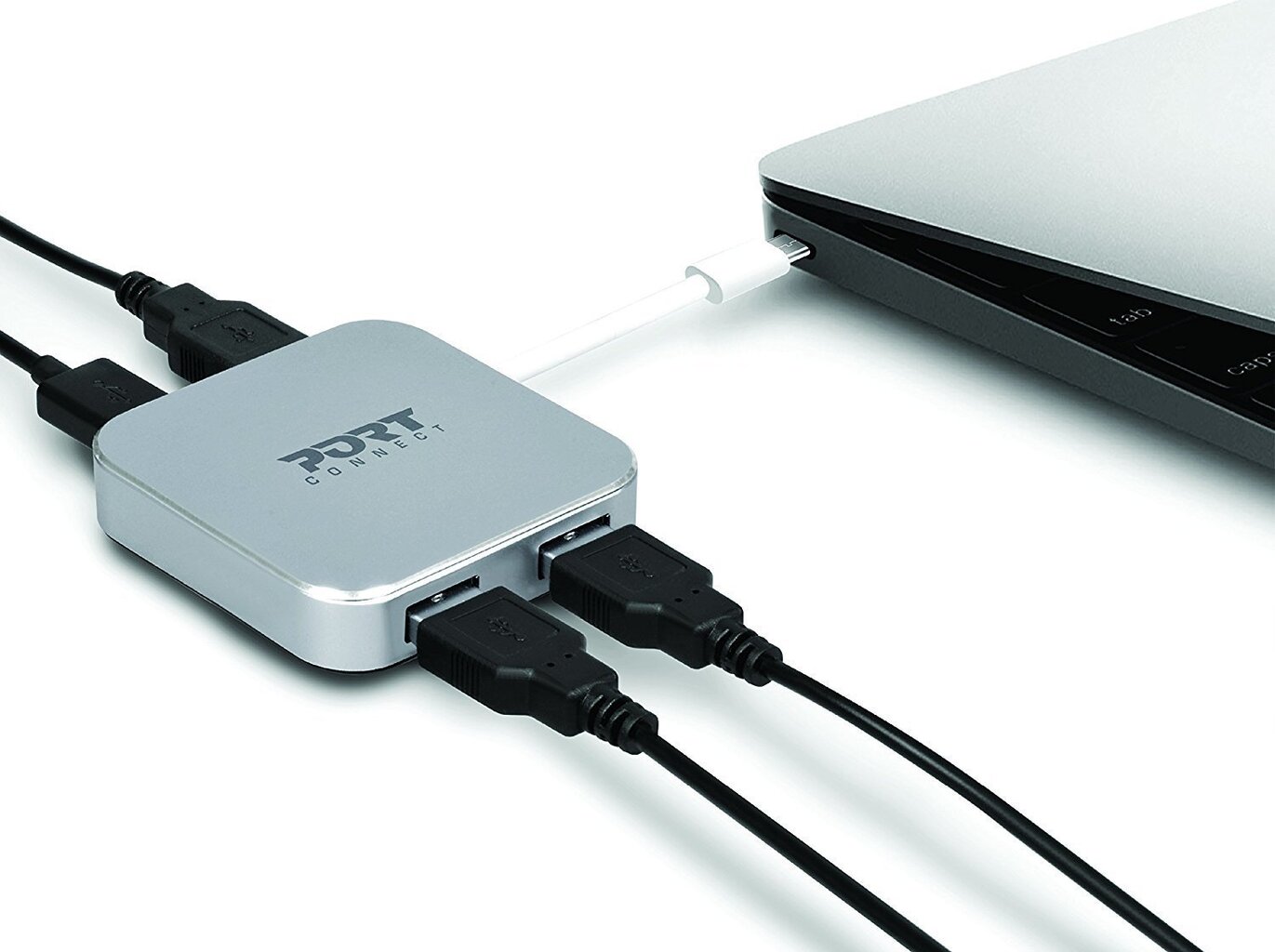 USB šakotuvas Port Designs 4 Ports USB Type-C, pilkas cena un informācija | Adapteri un USB centrmezgli | 220.lv