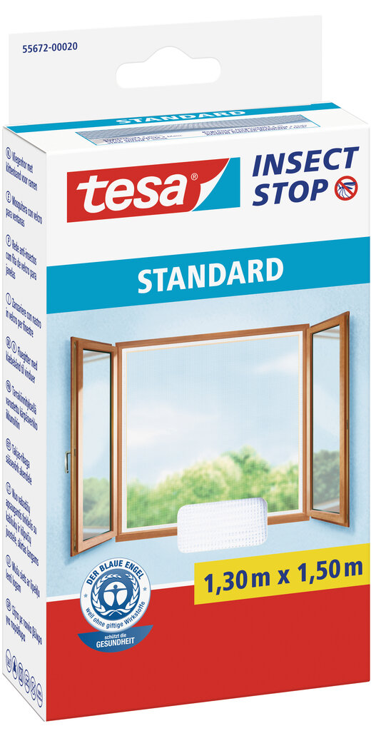 TESA STANDARD 1.5 x 1.3m (logu aizsargtīkls) Balts цена и информация | Moskītu tīkli | 220.lv