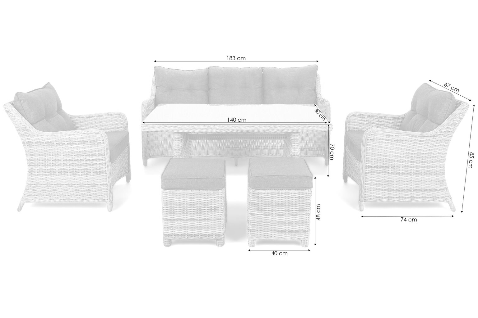 Dārza mēbeļu komplekts California Light Grey / Light Grey cena un informācija | Dārza mēbeļu komplekti | 220.lv