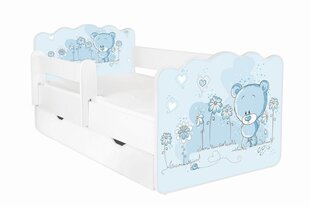 Gulta ar matraci, veļas kasti un noņemamu aizsargmalu Alex 12, 140x70 cm cena un informācija | Bērnu gultas | 220.lv