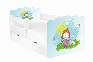 Кровать с матрасом, ящиком для белья и съемной защитой ALEX 14, 140x70 см цена и информация | Детские кровати | 220.lv