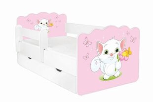 Gulta ar matraci, veļas kasti un noņemamu aizsargmalu Alex 16, 140x70 cm cena un informācija | Bērnu gultas | 220.lv