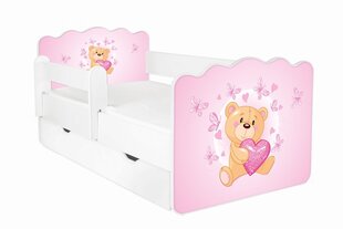Gulta ar matraci, veļas kasti un noņemamu aizsargmalu Alex 23, 140x70 cm cena un informācija | Bērnu gultas | 220.lv