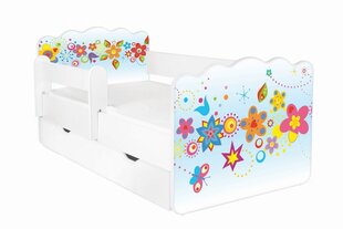 Gulta ar matraci, veļas kasti un noņemamu aizsargmalu Alex 26, 140x70 cm cena un informācija | Bērnu gultas | 220.lv