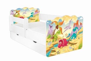 Кровать с матрасом, ящиком для белья и съемной защитой ALEX 32, 140x70 см цена и информация | Детские кровати | 220.lv