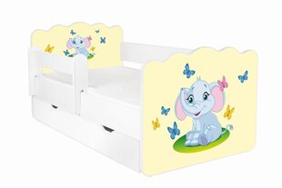 Gulta ar matraci, veļas kasti un noņemamu aizsargmalu Alex 40, 140x70 cm cena un informācija | Bērnu gultas | 220.lv