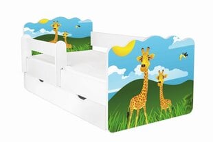 Кровать с матрасом, ящиком для белья и съемной защитой ALEX 59, 140x70 см цена и информация | Детские кровати | 220.lv