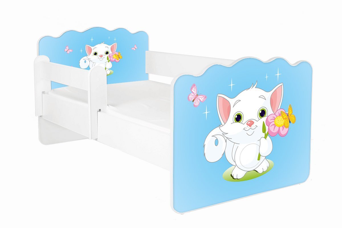 Gulta ar matraci un noņemamu aizsargmalu ALEX 10, 140x70 cm cena un informācija | Bērnu gultas | 220.lv