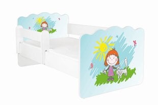 Gulta ar matraci un noņemamu aizsargmalu ALEX 14, 140x70 cm cena un informācija | Bērnu gultas | 220.lv