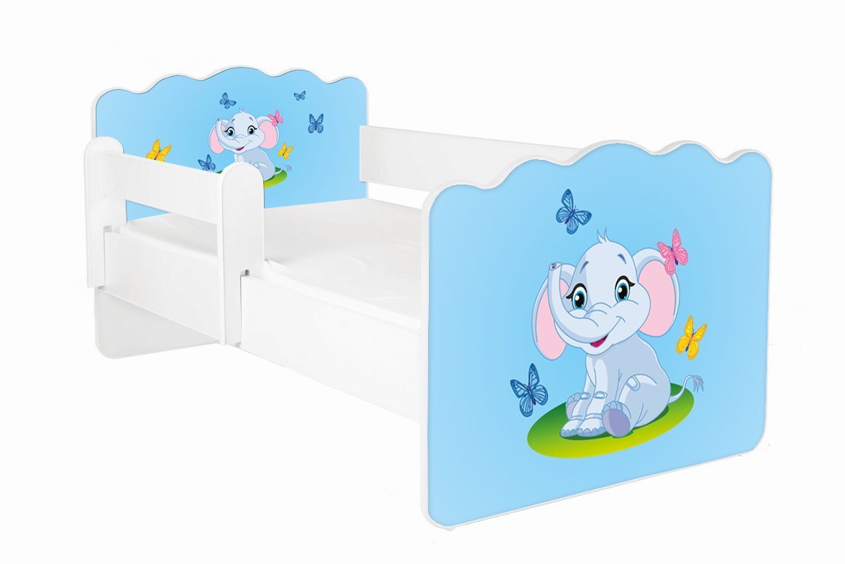 Gulta ar matraci un noņemamu aizsargmalu ALEX 25, 140x70 cm cena un informācija | Bērnu gultas | 220.lv