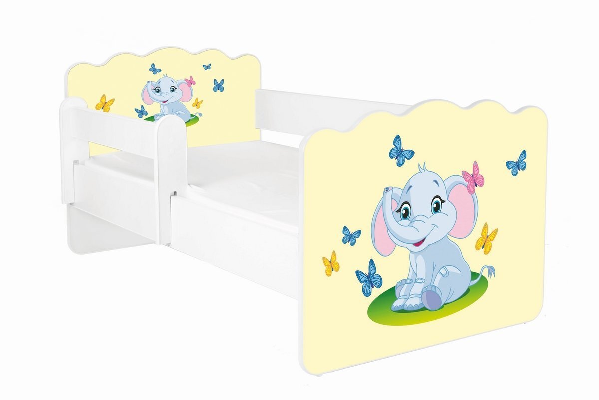 Gulta ar matraci un noņemamu aizsargmalu ALEX 40, 140x70 cm cena un informācija | Bērnu gultas | 220.lv