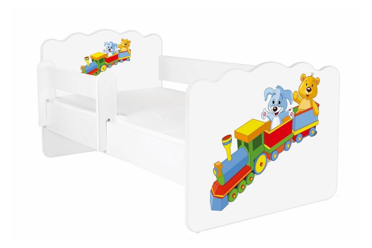 Gulta ar matraci un noņemamu aizsargmalu ALEX 19, 160x80 cm cena un informācija | Bērnu gultas | 220.lv