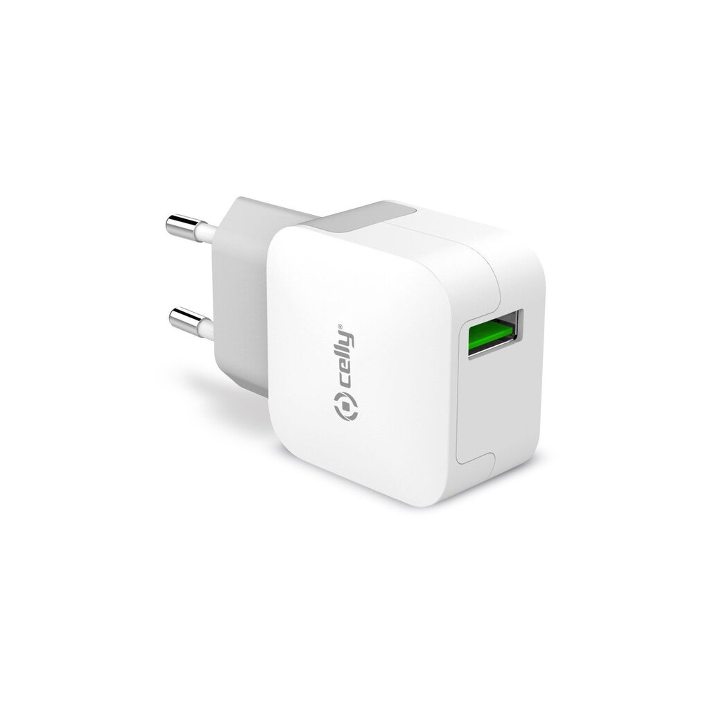 USB sienas spraudnis 2.4A Celly balts cena un informācija | Lādētāji un adapteri | 220.lv