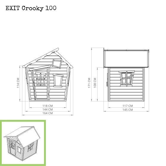 Rotaļu māja "Kreivasis", EXIT, 100 (FSC 100%) цена и информация | Bērnu rotaļu laukumi, mājiņas | 220.lv