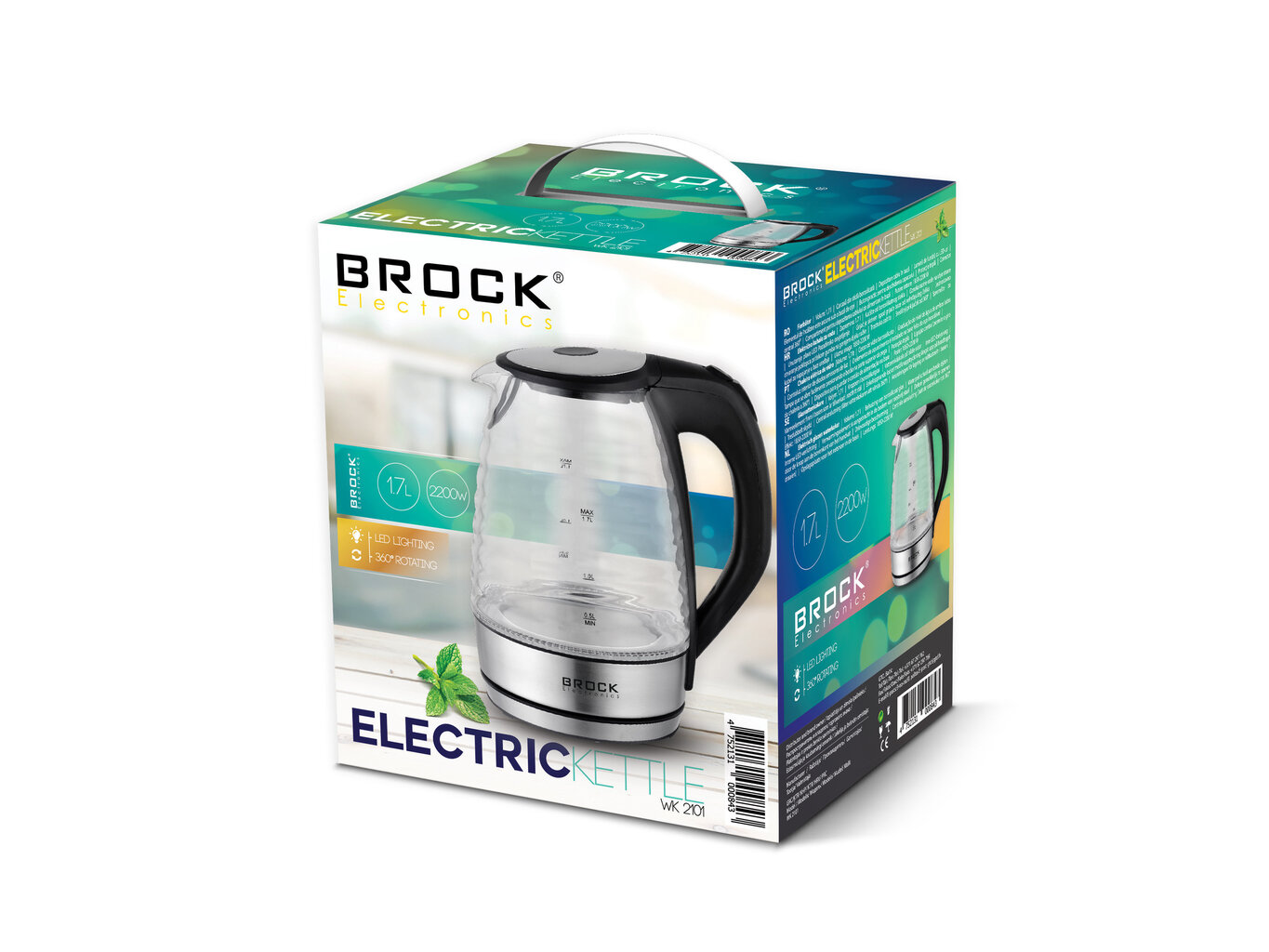 Brock WK 2101 elektriskā tējkanna, 1.7l cena un informācija | Elektriskās tējkannas | 220.lv