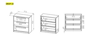 Комод Drop 10, темно-серый цена и информация | Детские комоды | 220.lv