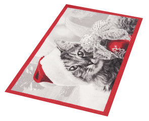 Hanse Home durvju paklājs Christmas Cat, 45x75 cm cena un informācija | Kājslauķi | 220.lv