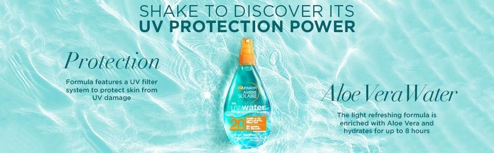 Saules aizsardzības aerosols Garnier Ambre Solaire UV Water SPF20, 150 ml cena un informācija | Sauļošanās krēmi | 220.lv