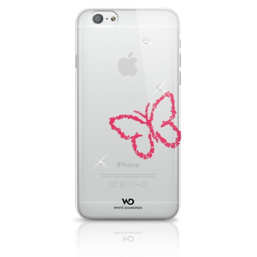 Aizsargvāciņš White Diamonds Lipstick Butterfly ar Swarovsky kristāliem, piemērots Apple iPhone 6 / 6S telefonam, caurspīdīgs цена и информация | Telefonu vāciņi, maciņi | 220.lv