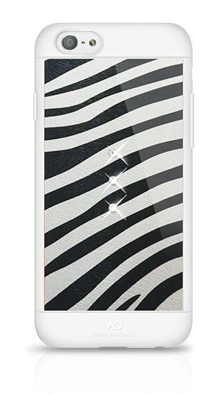 Aizsargvāciņš White Diamonds Safari Zebra ar Swarovsky kristāliem, piemērots Apple iPhone 6 / 6S telefonam, melns/balts цена и информация | Telefonu vāciņi, maciņi | 220.lv