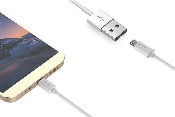 USB kabelis Devia Smart Type-C 1.0m balts cena un informācija | Savienotājkabeļi | 220.lv