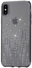 DEVIA Meteor luxury plāns plastika aizmugures maks-apvalks priekš Apple iPhone X / iPhone XS Melns ar SWAROVSKI elementiem cena un informācija | Telefonu vāciņi, maciņi | 220.lv